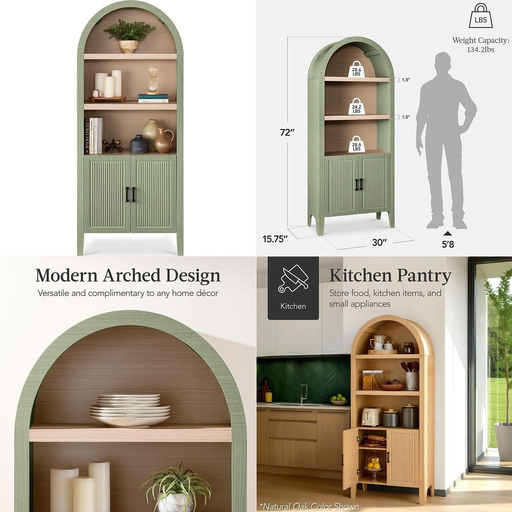 Kitchen - Lemari Dapur Tinggi 71 Inci Berlengkung,