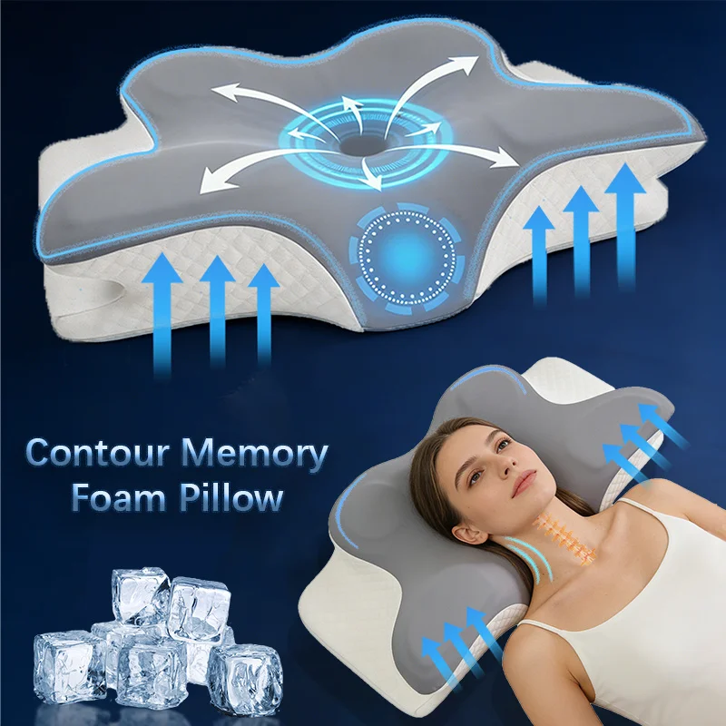 Memory Foam Orthopedic Pillow Neck Pain - Bantal Busa Memori, Bantal Leher, Pereda