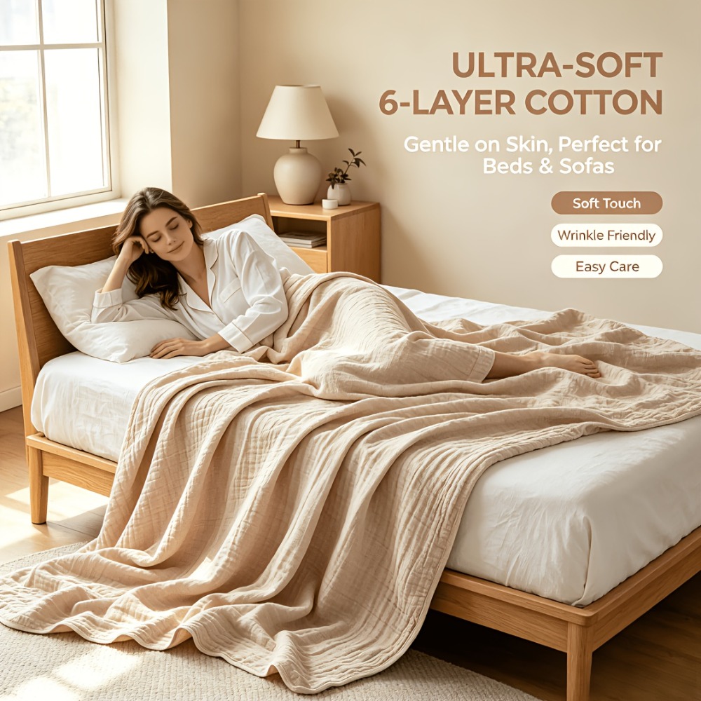 Selimut Muslin 100% Katun, Sel - Muslin Cotton Bedspread ulasan dan harga