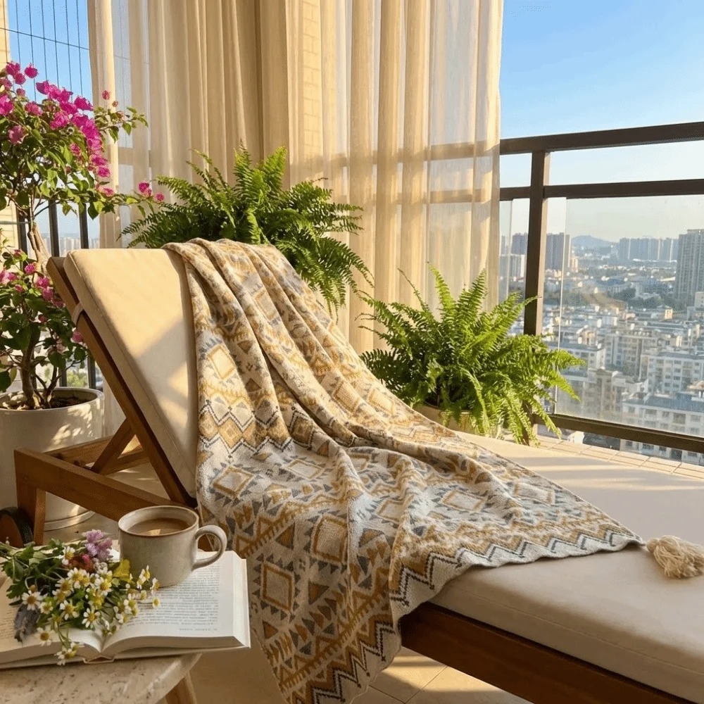 Selimut Rajut Tebal Vintage Ga - Boho Throw Blanket Fringe ulasan dan harga