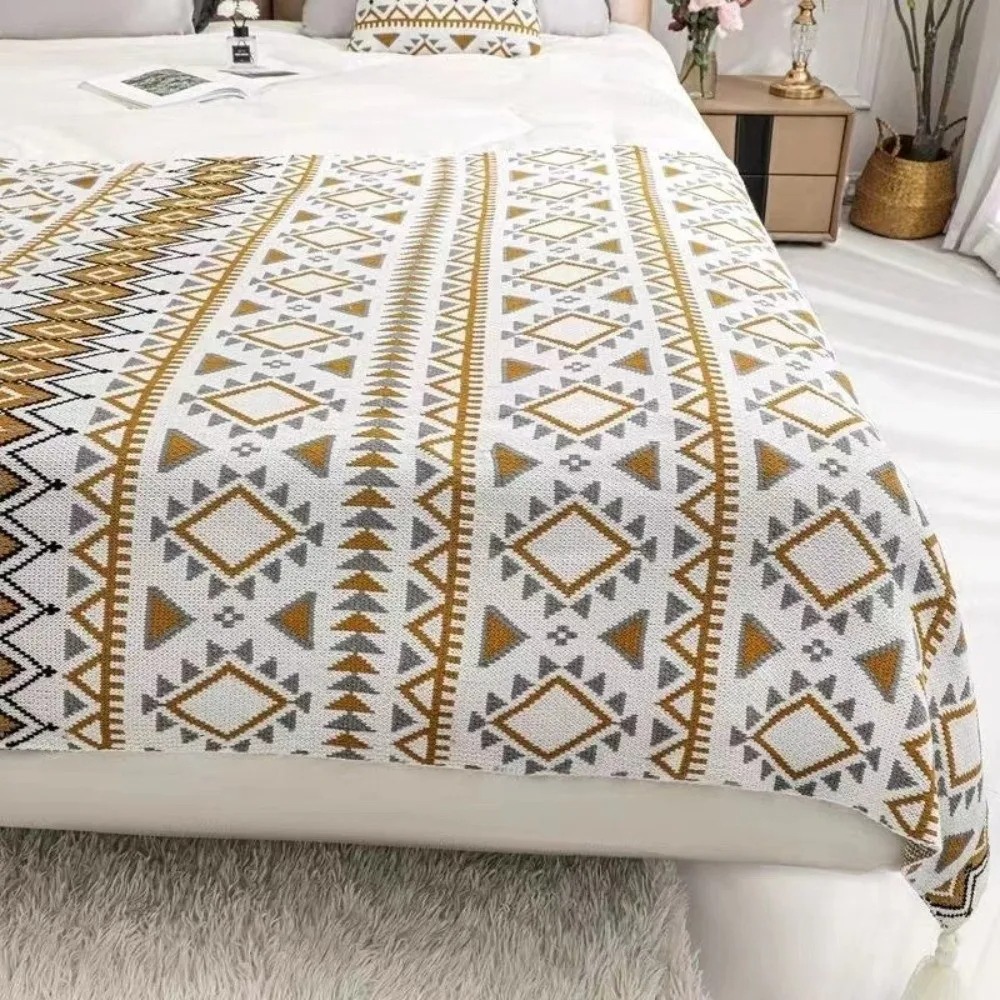 Selimut Rajut Tebal Vintage Ga - Boho Throw Blanket Fringe ulasan dan harga