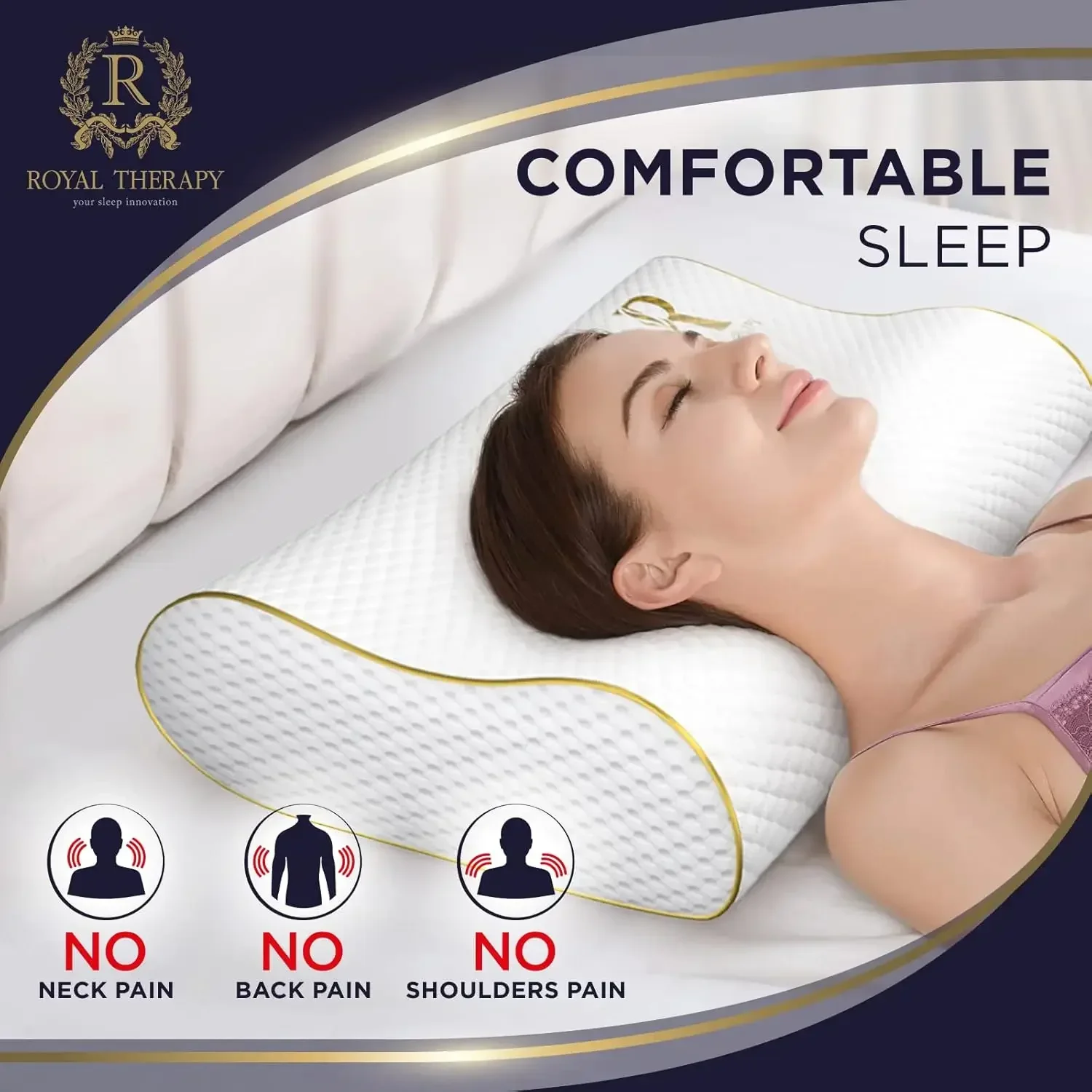 2-Pack Bantal Memory Foam Quee - Memory Foam Orthopedic Pillow Neck Pain ulasan dan harga