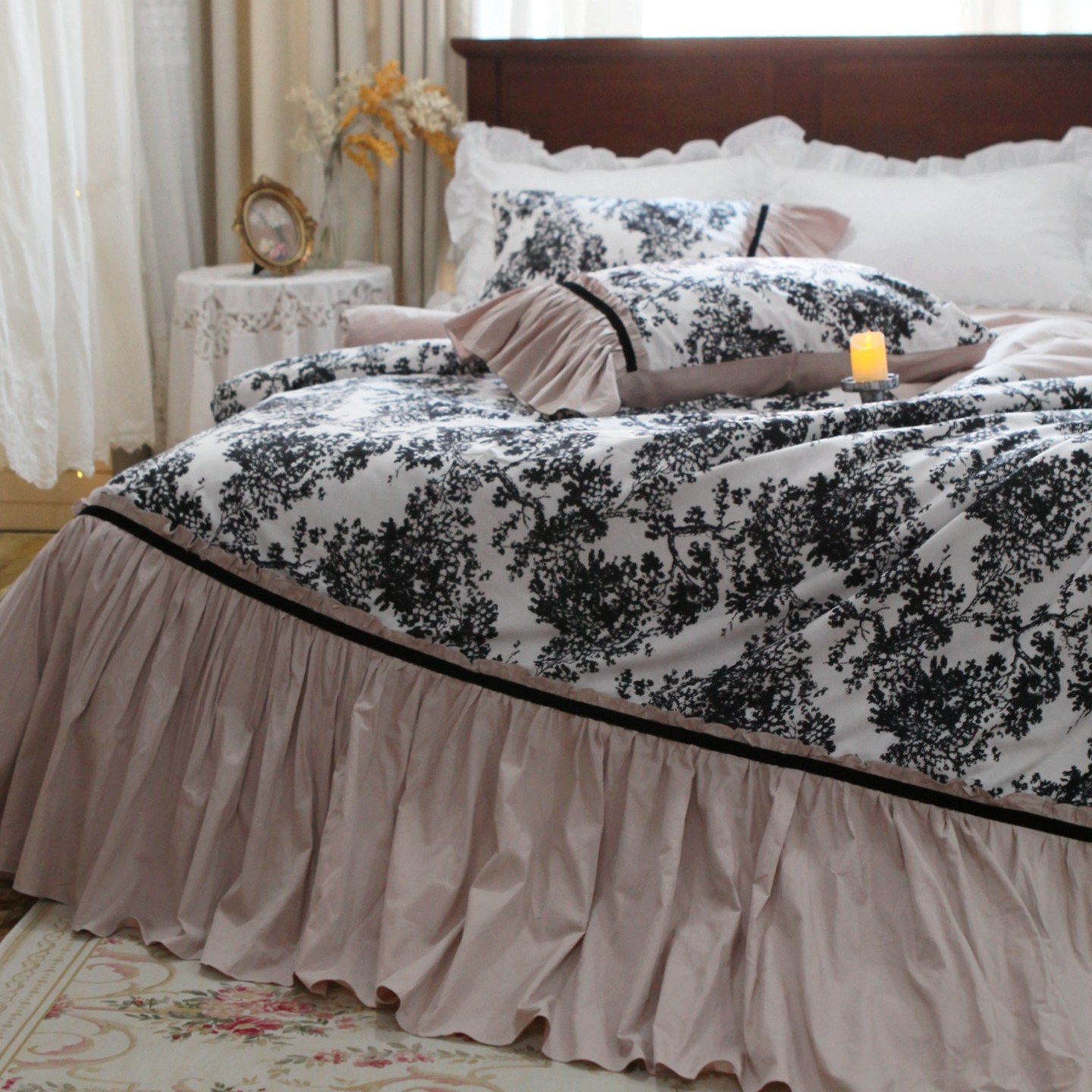 Set Sprei Gaya Putri Prancis C - Aesthetic Floral Duvet Cover ulasan dan harga