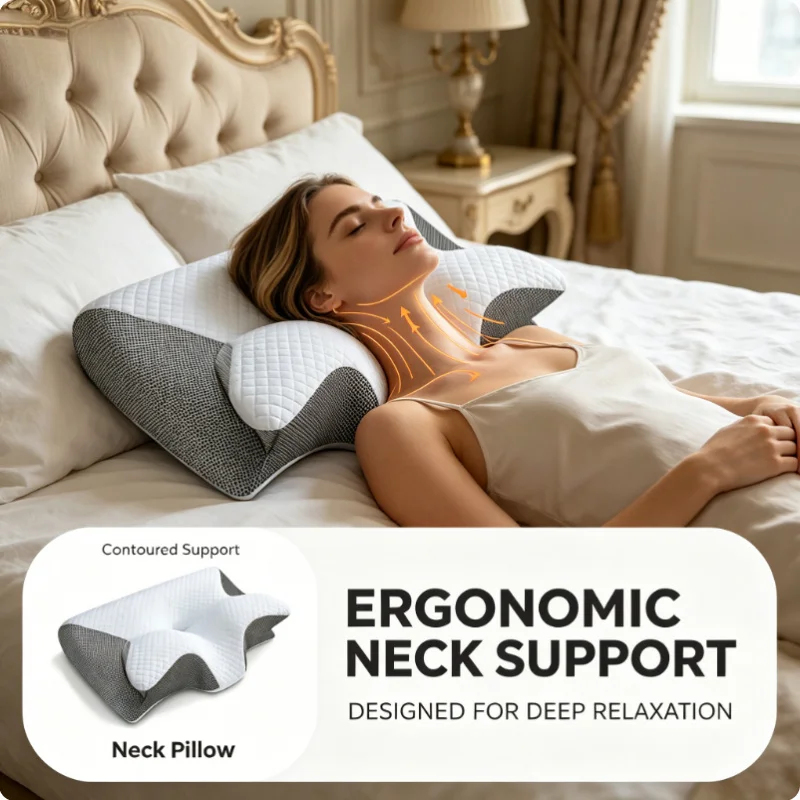 Bantal Leher Busa Memori Pered - Memory Foam Orthopedic Pillow Neck Pain ulasan dan harga