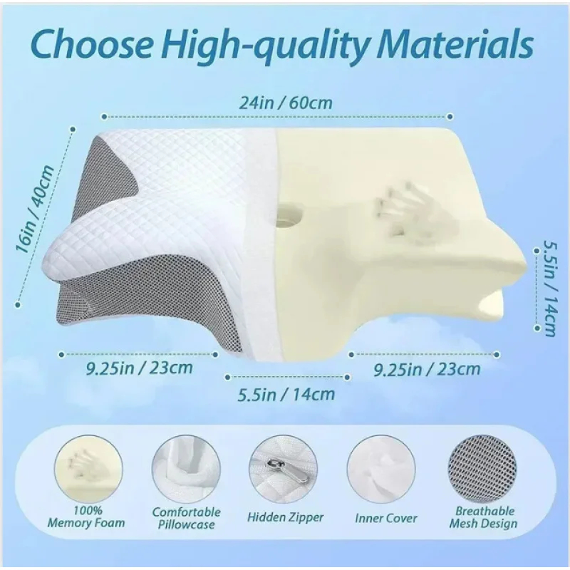 Bantal Leher Busa Memori Pered - Memory Foam Orthopedic Pillow Neck Pain ulasan dan harga
