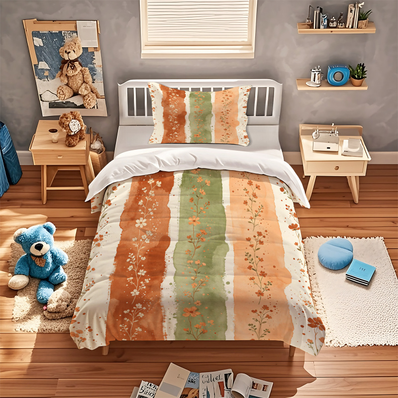 Sarung Selimut Motif Bunga Ber - Aesthetic Floral Duvet Cover ulasan dan harga