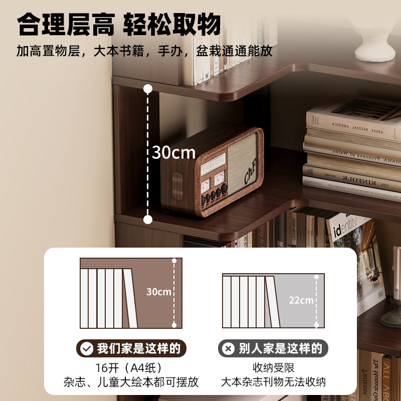 Rak buku sudut kayu solid HYS, - Storage & Organization ulasan dan harga