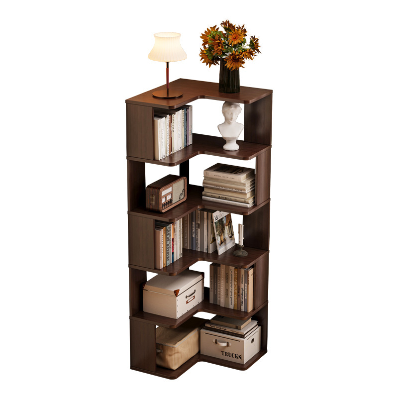 Rak buku sudut kayu solid HYS, - Storage & Organization ulasan dan harga
