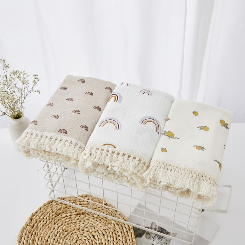 Selimut Berpinggiran Kain Katu - Muslin Cotton Bedspread ulasan dan harga
