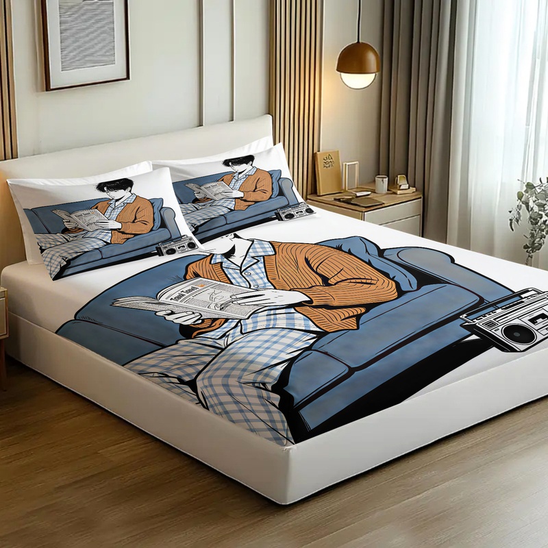 Set Sprei Kasur Elastis Motif  - Fitted Bed Sheets Deep Pocket ulasan dan harga