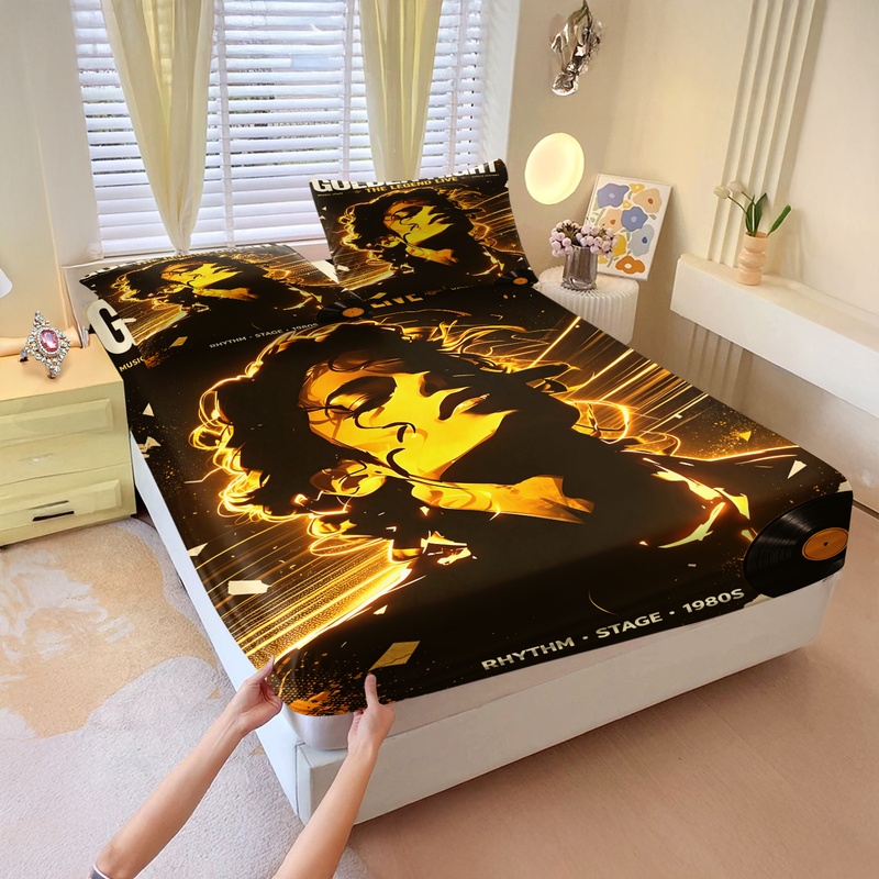 Set Sprei Fitted Michael Jacks - Fitted Bed Sheets Deep Pocket ulasan dan harga