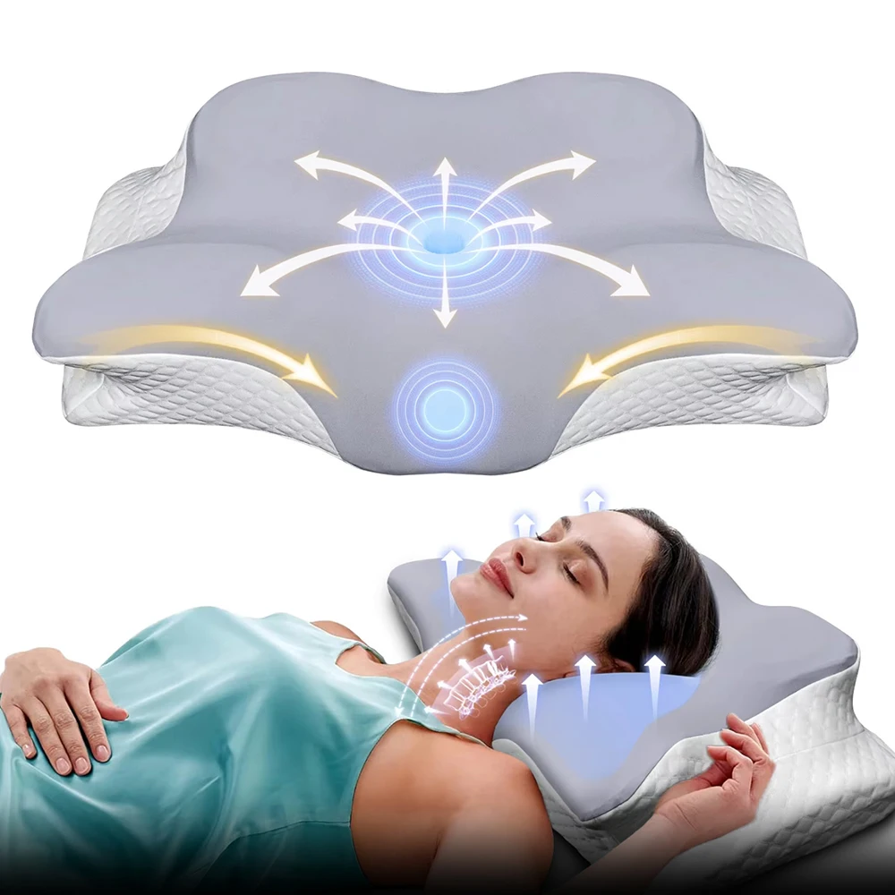 Bantal Busa Memori Bentuk Kupu - Memory Foam Orthopedic Pillow Neck Pain ulasan dan harga