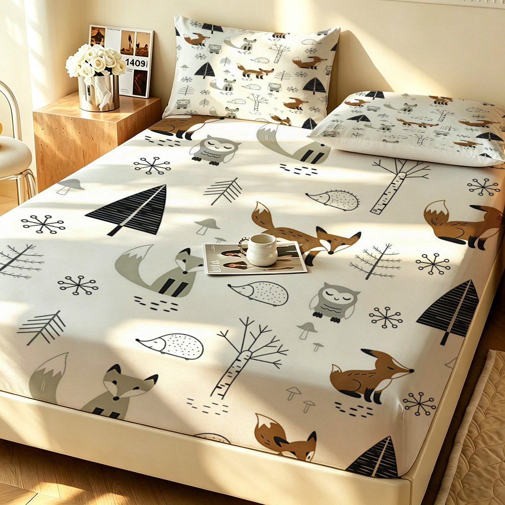 Set Sprei 3 Potong Forest Fox  - Fitted Bed Sheets Deep Pocket ulasan dan harga