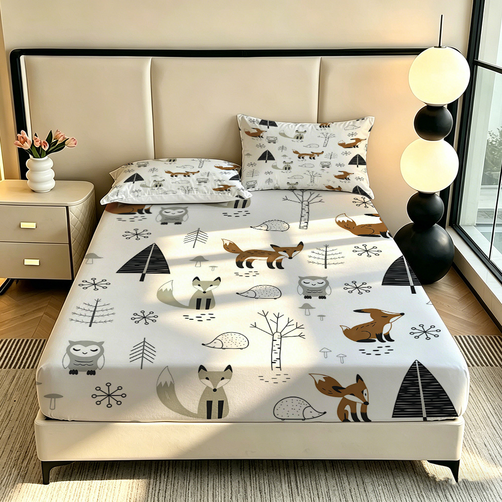 Set Sprei 3 Potong Forest Fox  - Fitted Bed Sheets Deep Pocket ulasan dan harga