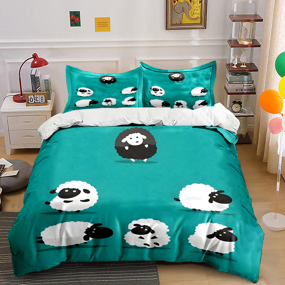Set Sprei Motif Domba Kartun d - Duvet Cover Sets With Zipper ulasan dan harga