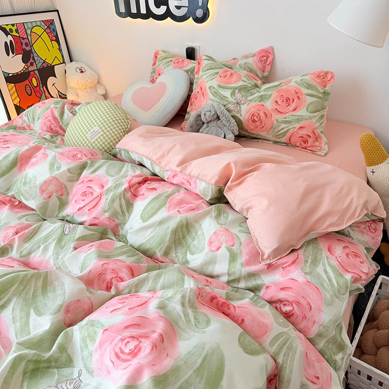 Set Penutup Selimut Mawar Mera - Duvet Cover Sets With Zipper ulasan dan harga