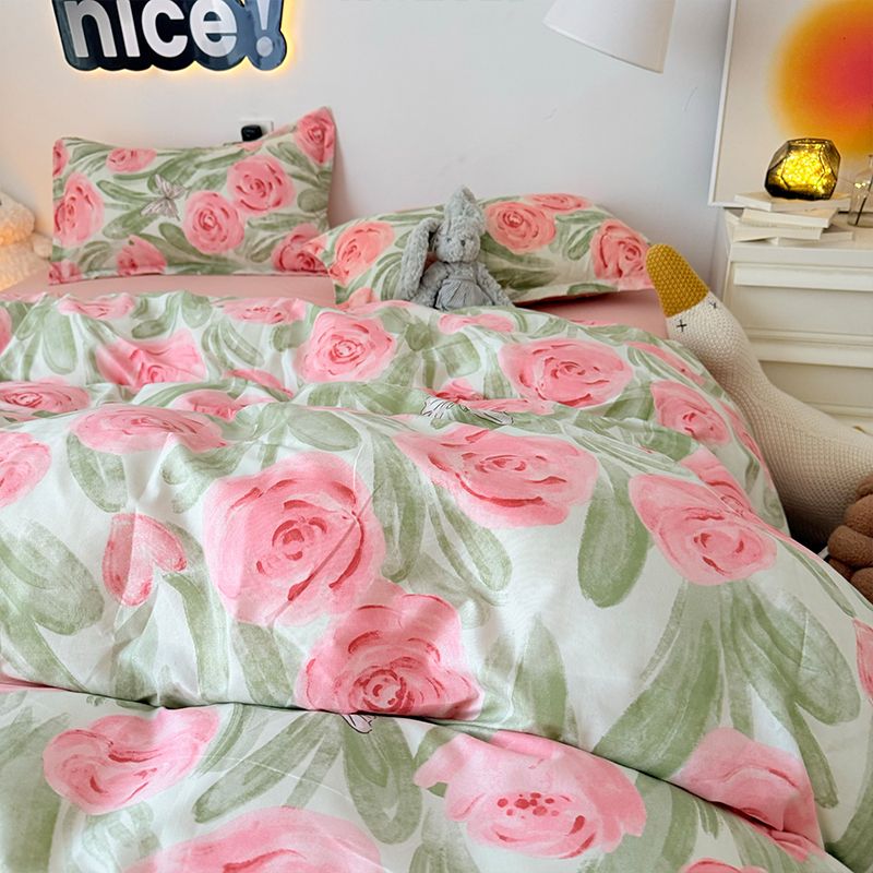 Set Penutup Selimut Mawar Mera - Duvet Cover Sets With Zipper ulasan dan harga