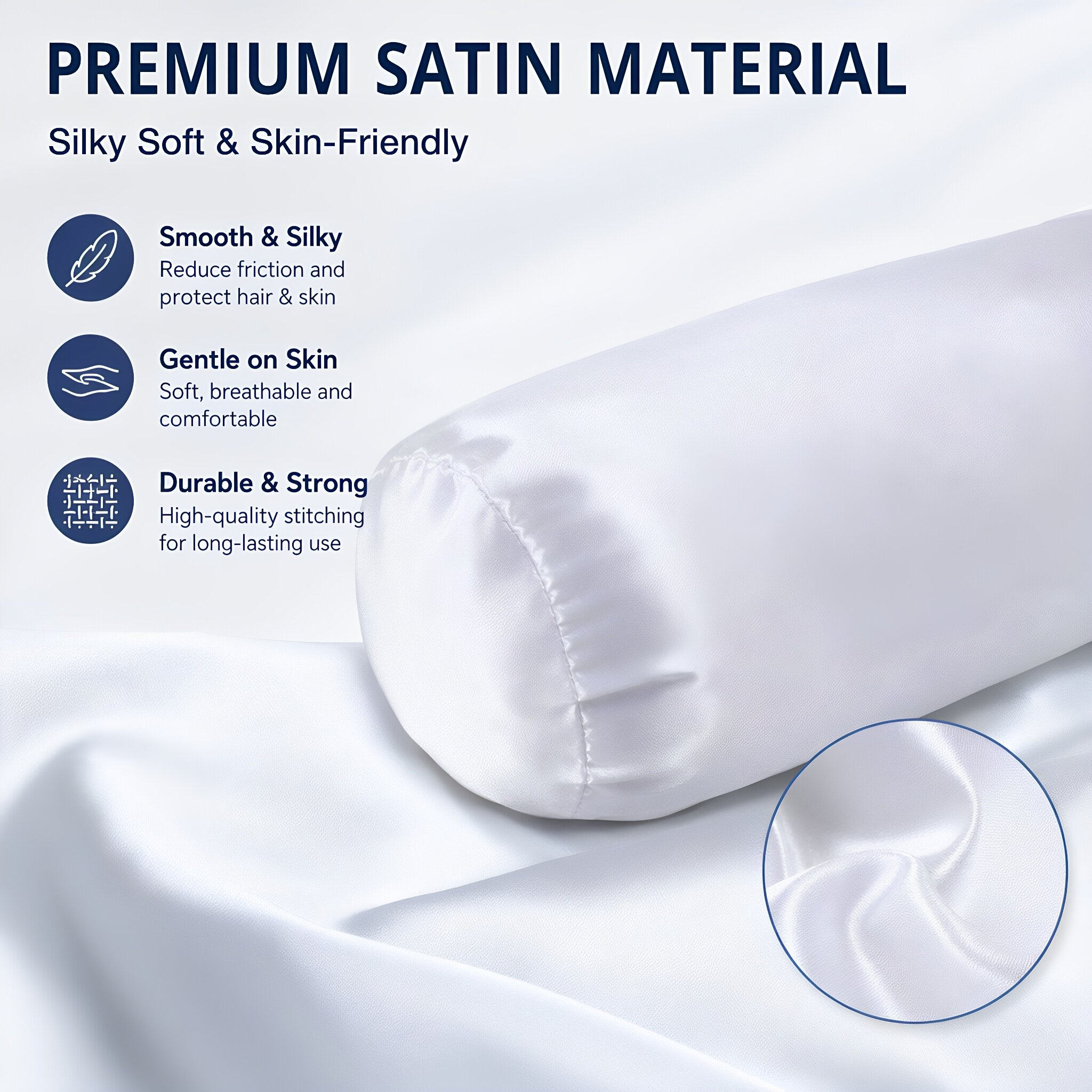 Sarung Bantal Leher Satin Puti - Satin Silk Pillowcase Hair Skin ulasan dan harga
