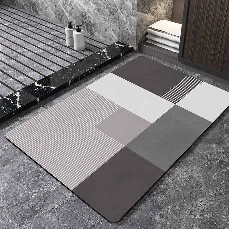 Keset Kamar Mandi Geometris No - Quick Dry Diatomite Bath Mat ulasan dan harga