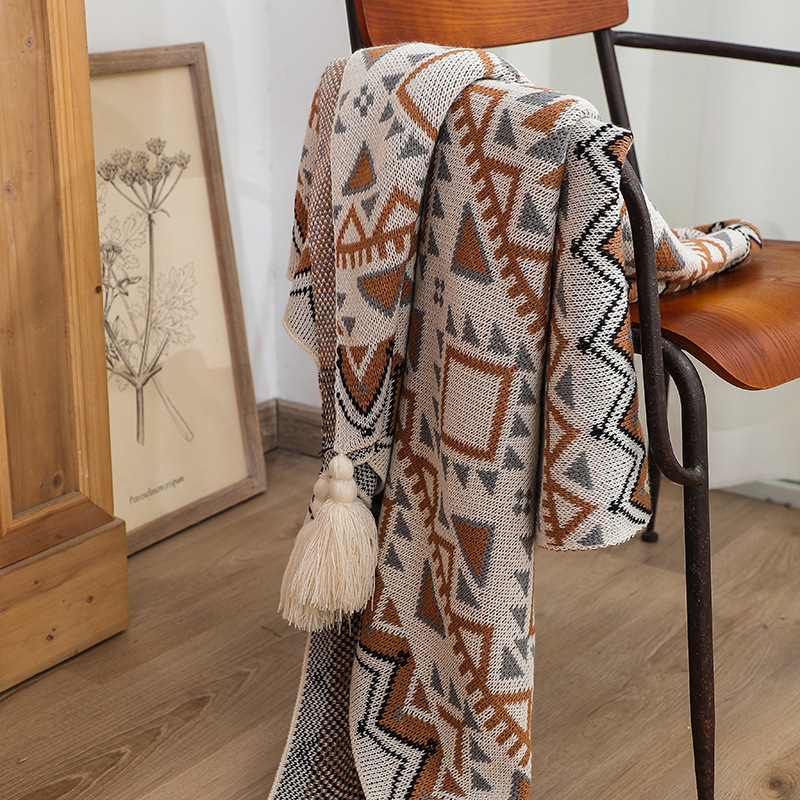 Selimut Rajut Boho Southwester - Boho Throw Blanket Fringe ulasan dan harga