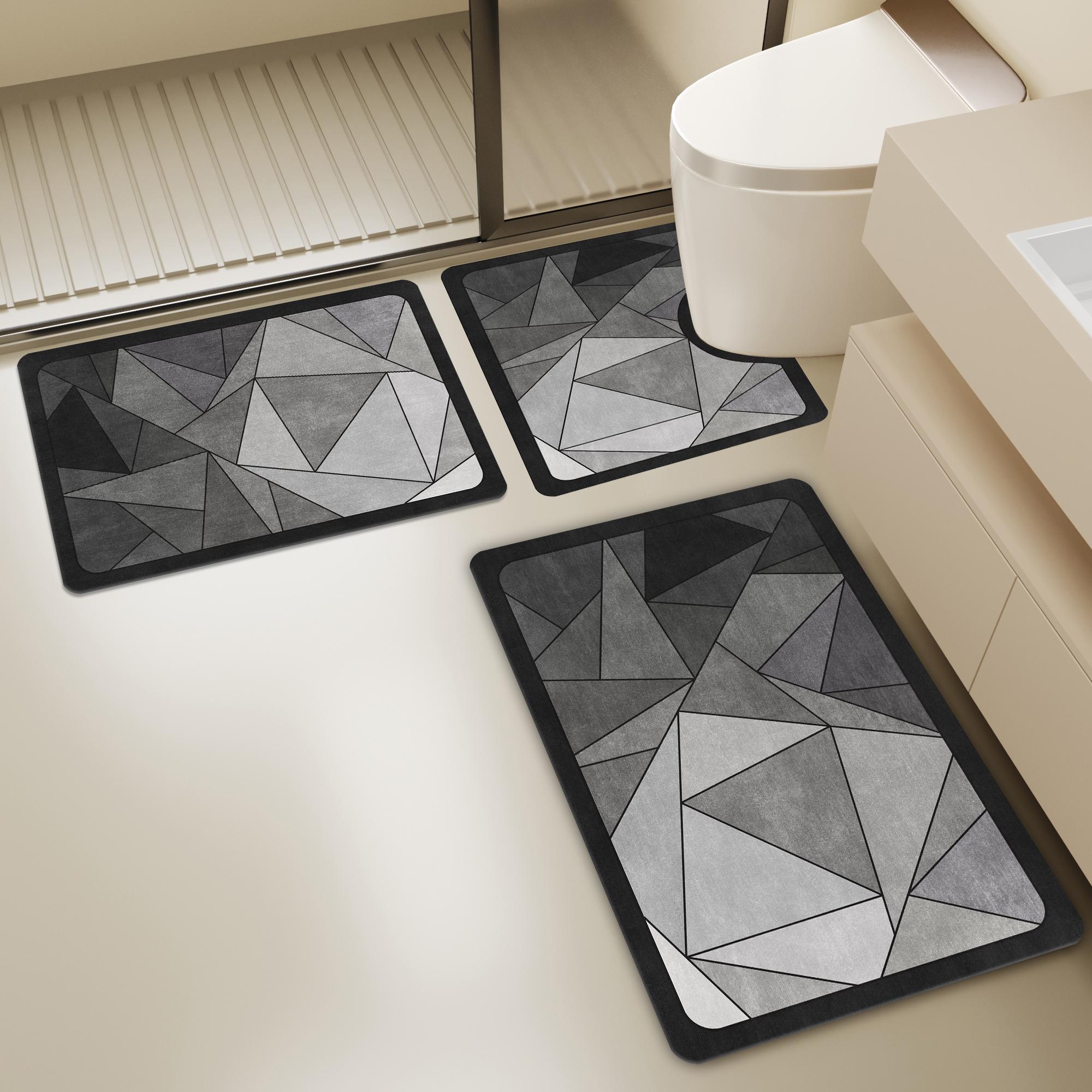 Set Keset Kamar Mandi 3-Potong - Quick Dry Diatomite Bath Mat ulasan dan harga